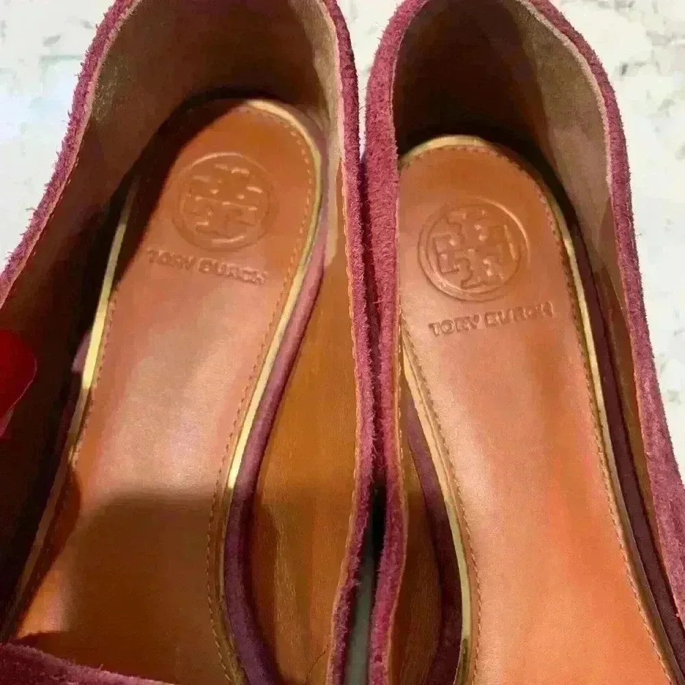 Tory Burch 15mm Miller Metal Loafer Burgundy Suede size 8 new